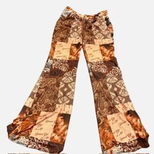SHEIN patchwork low rise bell bottoms